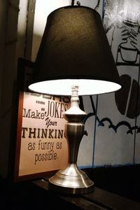 Close-up of electric lamp