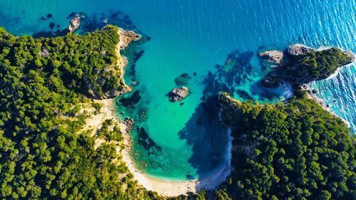 High angle view of sea