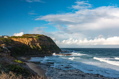 View of sea against cloudy sky
