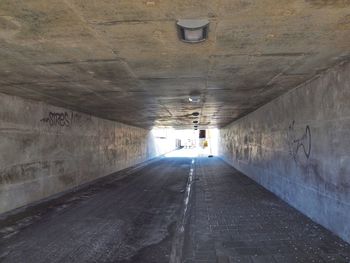 Narrow corridor along walls