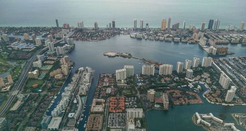 High angle shot of cityscape