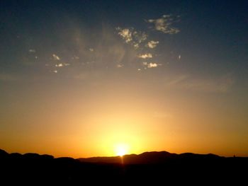 Silhouette landscape at sunset