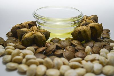 Close-up of coffee beans in jar