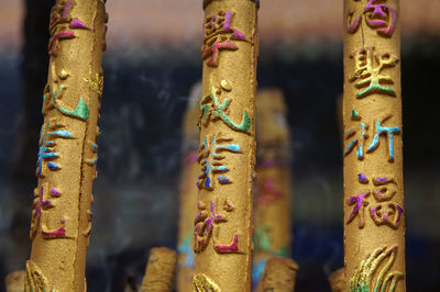 Close-up of incense stick