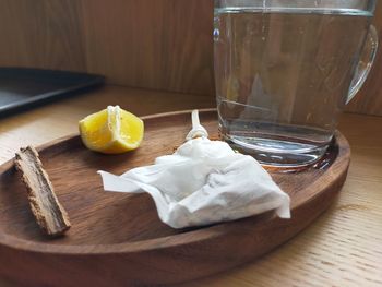 Close-up of food on table