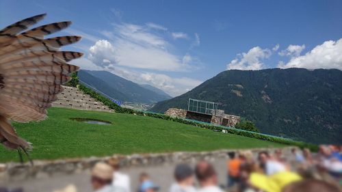 View of landscape against cloudy sky