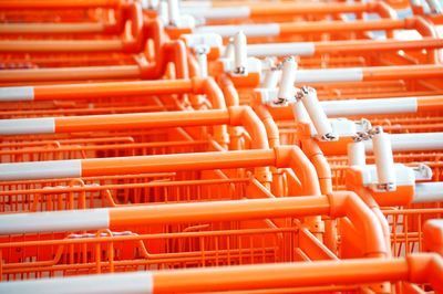 Close-up of empty shopping cart