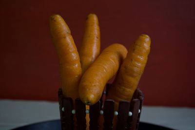 Close-up of orange on table