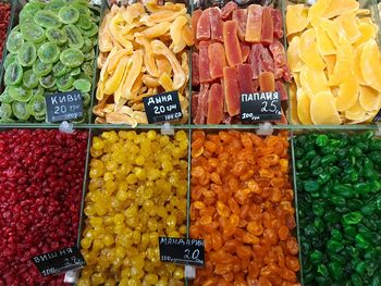 Multi colored vegetables for sale in market