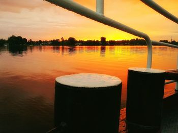 Sunset over lake