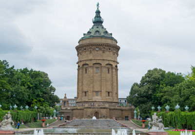 Mannheim water tower against cloudy sky