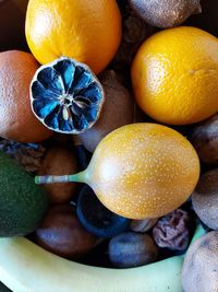 High angle view of oranges on table