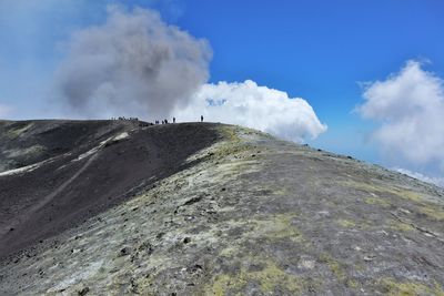 Low angle view of mountain against sky