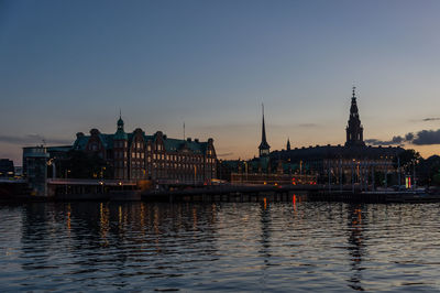 View of river with buildings in background