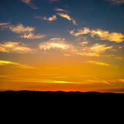 Silhouette of landscape at sunset