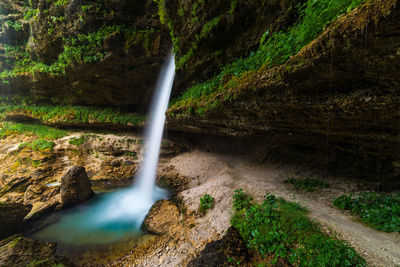 High angle view of scenic pericnik waterfall