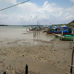Scenic view of beach against sky