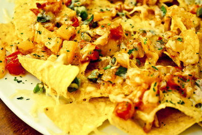 Close-up of food served in plate