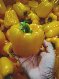 Full frame shot of yellow bell peppers