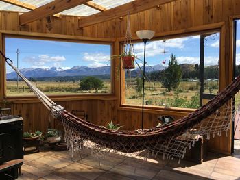 View of house through window