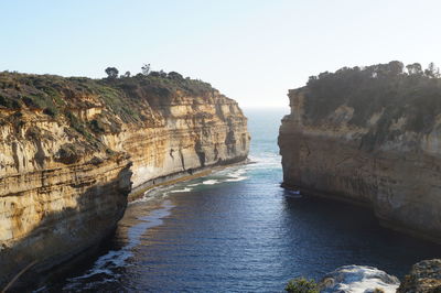 Rock formations in sea