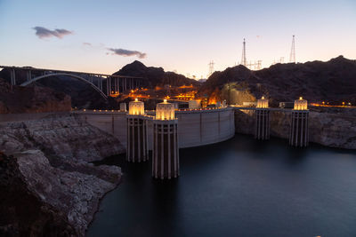 Hoover dam at sunset