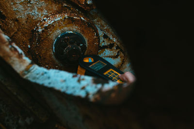 Close-up of rusty chain