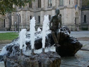 Fountain in front of building