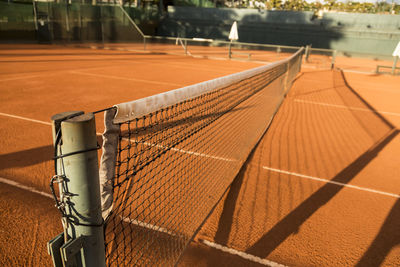 High angle view of tennis court