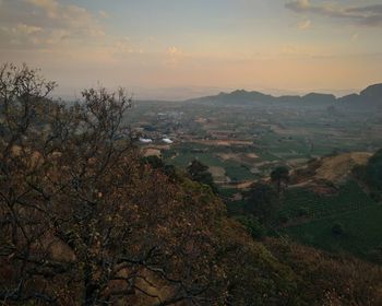 View of landscape at sunset