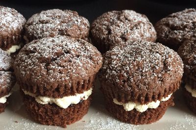 Close-up of chocolate cupcakes