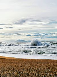 Waves rushing towards shore