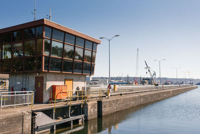 Seattle, ballard, usa. march 2022. view of the hiram chittenden locks, or ballard lacks