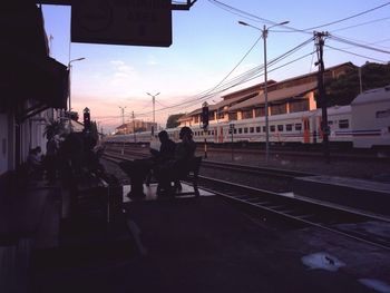 Railroad tracks against sky