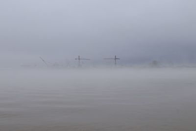 Scenic view of foggy weather