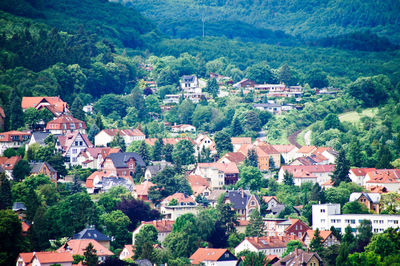 High angle view of houses