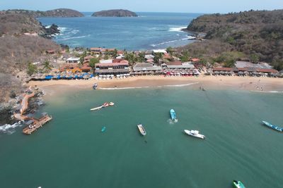 High angle view of beach