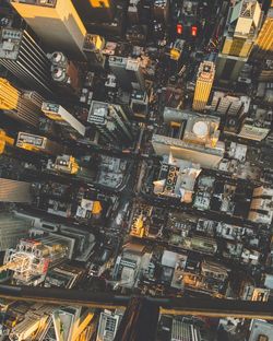 High angle view of city at night