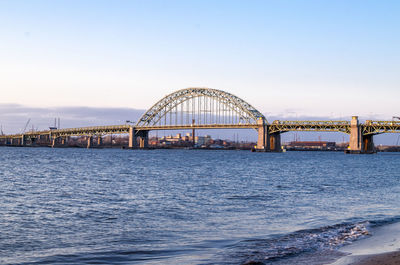 Bridge over river against sky