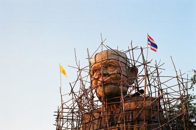 Low angle view of built structure against clear sky