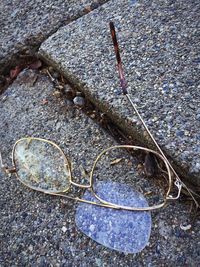 High angle view of sand on beach