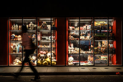 View of store through glass window