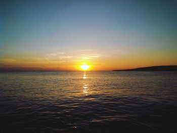 Scenic view of sea at sunset