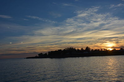 Scenic view of sea at sunset