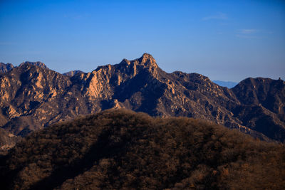 Scenic view of mountains against clear sky