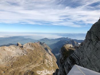 Panoramic view of mountains against sky