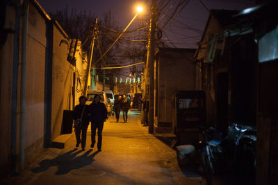 Illuminated street light at night