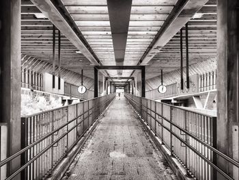 Footbridge with person walking in background