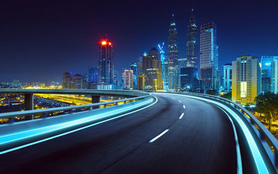 Illuminated city at night