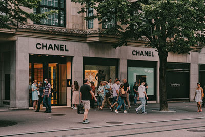 People on street in city